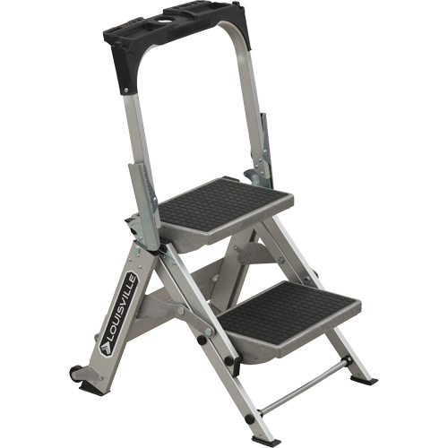 &eacute;chelle escabeau avec roues pivotantes, 2 marches, 23" x 21" x Hauteur 34,50" GTA Hardware Inc