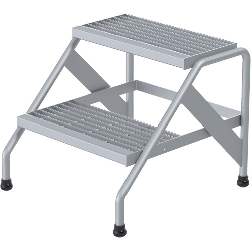 Escabeau en aluminium, 2 marche(s), 22-13/16" la x 24-9/16" lo x 20" h, Capacit&eacute; 500 lb GTA Hardware Inc