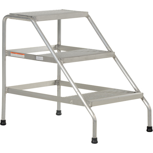 Aluminum Step Stand, 3 Step(s), 22-13/16" W x 34-9/16" L x 30" H, 500 lbs. Capacity GTA Hardware Inc
