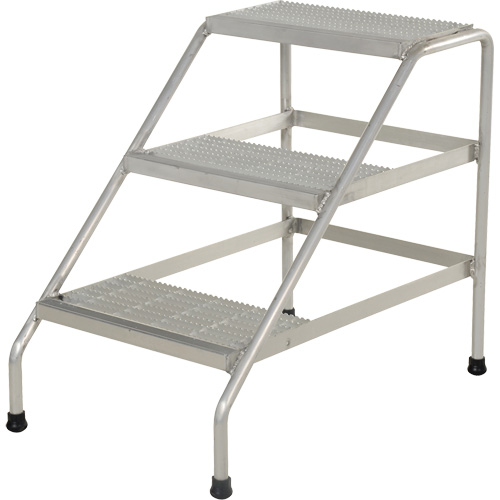 Aluminum Step Stand, 3 Step(s), 22-13/16" W x 34-9/16" L x 30" H, 500 lbs. Capacity GTA Hardware Inc