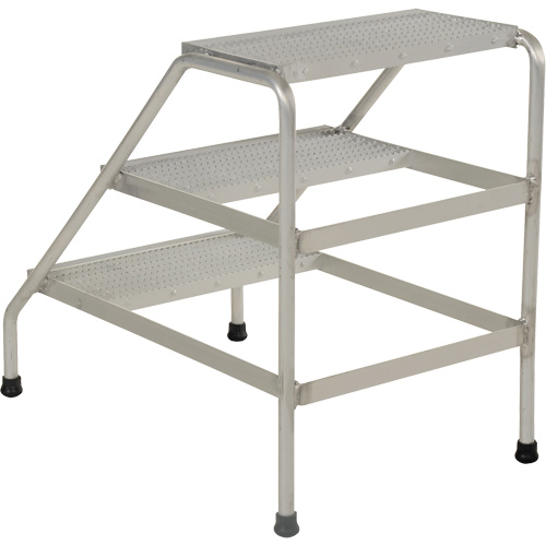 Aluminum Step Stand, 3 Step(s), 22-13/16" W x 34-9/16" L x 30" H, 500 lbs. Capacity GTA Hardware Inc