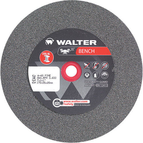 Meules pour rectifieuses d'&eacute;tabli, 7" x 1", Arbre de 1", 1 GTA Hardware Inc