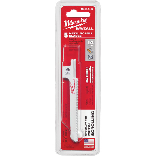 Lame de scie alternative Sawzall, Bim&eacute;tal, 14 Dents par pouce, 3-5/8" lo x 5/16" la GTA Hardware Inc