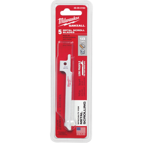 Sawzall&reg; Reciprocating Saw Blade, Bi-Metal, 18 TPI, 3-5/8" L x 5/16" W GTA Hardware Inc