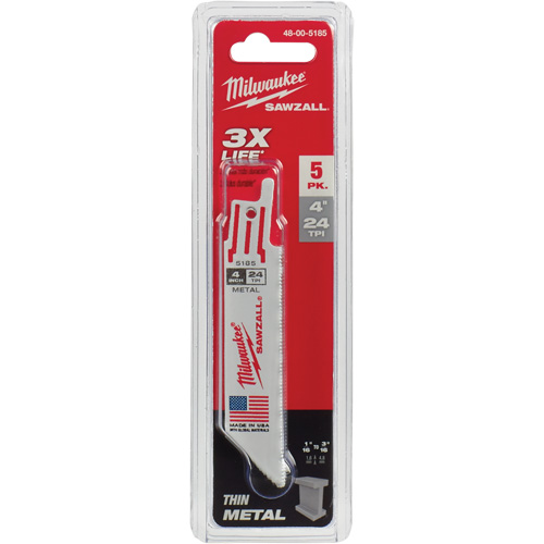 Lames de scie alternative Sawzall, Bim&eacute;tal, 24 Dents par pouce, 4" lo x 3/4" la GTA Hardware Inc