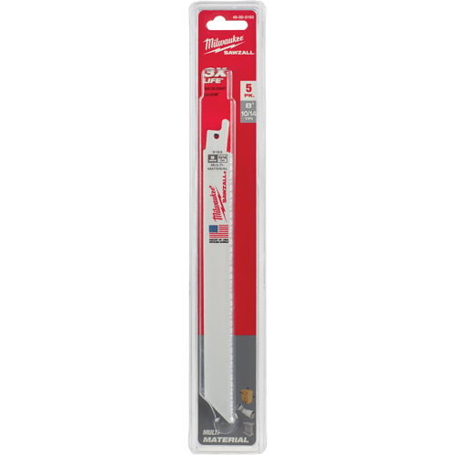 Lame de scie alternative Sawzall, Bim&eacute;tal, 10-14 Dents par pouce, 8" lo x 5/8" la GTA Hardware Inc