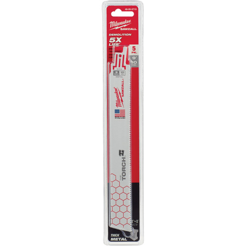 Lames The Torch Sawzall, Bim&eacute;tal, 10 Dents par pouce, 9" lo x 1" la GTA Hardware Inc