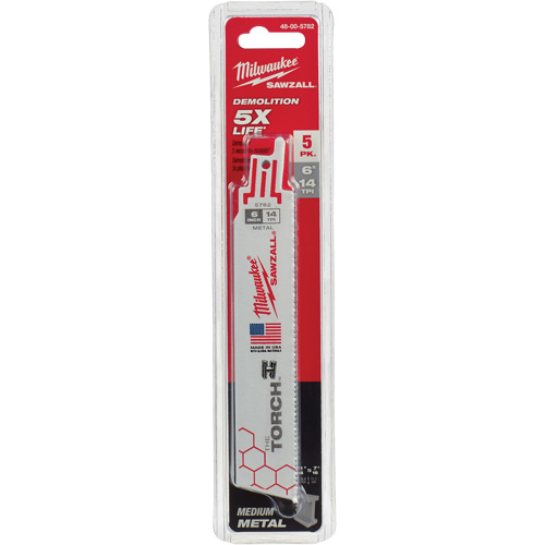 The Torch Sawzall&reg; Blade, Bi-Metal, 14 TPI, 6" L x 1" W GTA Hardware Inc