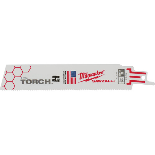 Lames The Torch Sawzall, Bim&eacute;tal, 14 Dents par pouce, 6" lo x 1" la GTA Hardware Inc