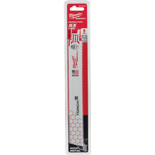 Lames The Torch Sawzall, Bim&eacute;tal, 14 Dents par pouce, 9" lo x 1" la GTA Hardware Inc