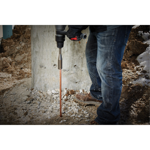 Marteau pour tige de mise &agrave; la terre SDS-Max, Embout 3/4"/5/8", Prise 3/4", Longueur 10" GTA Hardware Inc