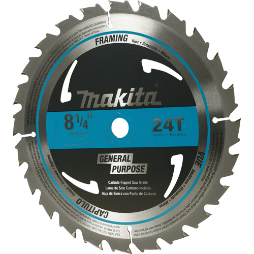Carbide-Tipped Circular Framing Saw Blade, 8-1/4", 24 Teeth, Wood Use GTA Hardware Inc