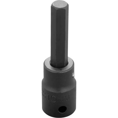 Socket Bit, Hex, 10 mm x 3-1/4" L, 1/2" Drive GTA Hardware Inc