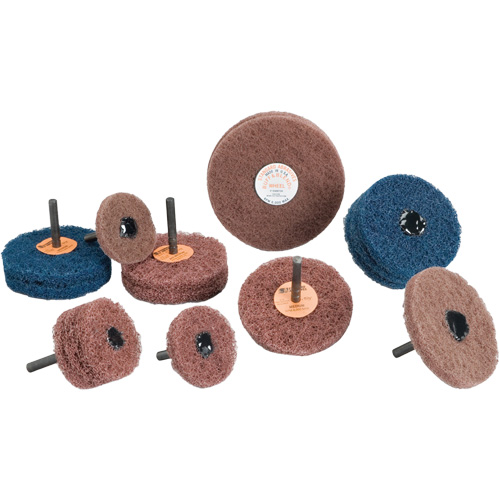 Standard Abrasives Buff & Blend Wheel, 3" Dia. x 1/4" W, 1/4" Arbor, Aluminum Oxide GTA Hardware Inc