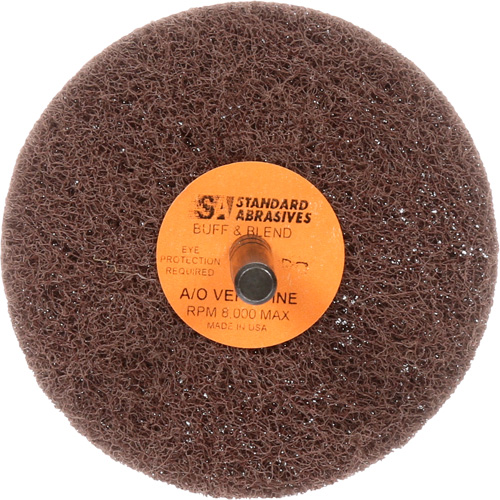 Meule Buff & Blend Standard Abrasives, 3" dia. x 1" la, Arbre 1/4", Oxyde d'aluminium GTA Hardware Inc