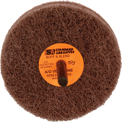 Standard Abrasives 2-Ply Buff & Blend Wheel, 3" Dia. x 2" W, 1/4" Arbor, Aluminum Oxide GTA Hardware Inc