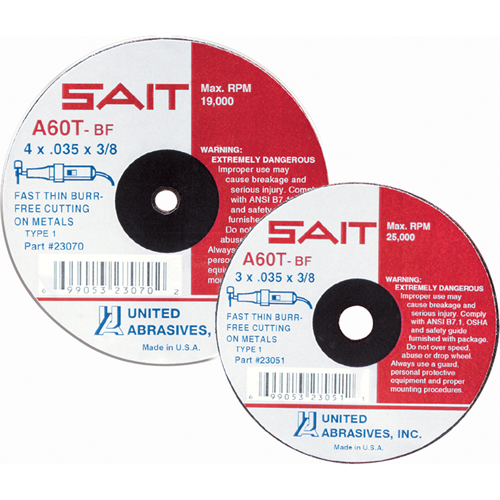 Cut-Off Wheel, 7" x 0.045", 7/8" Arbor, Type 27, Aluminum Oxide/Ceramic, 8500 RPM GTA Hardware Inc