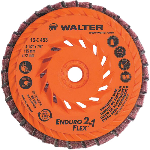 Enduro-Flex 2-in-1 Flap Disc, 4-1/2" x 5/8"-11, 80 Grit, Ceramic GTA Hardware Inc