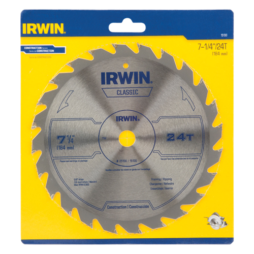 Lames de scie pour entrepreneur - Lames de scie de s&eacute;rie classique, 7-1/4", 24 dents, Pour Bois GTA Hardware Inc