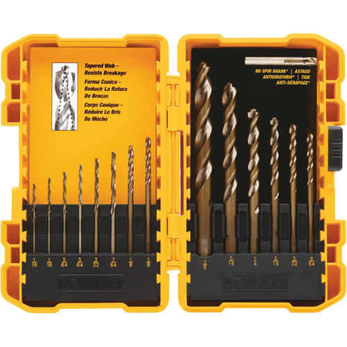 Pilot Point&reg; Drill Bit Set, 14 Pieces, High Speed Steel GTA Hardware Inc