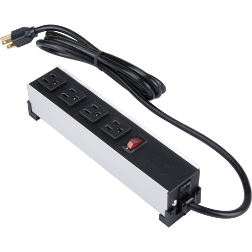 Indoor Brushed Aluminum Power Bar, 4 Outlet(s), 6' GTA Hardware Inc