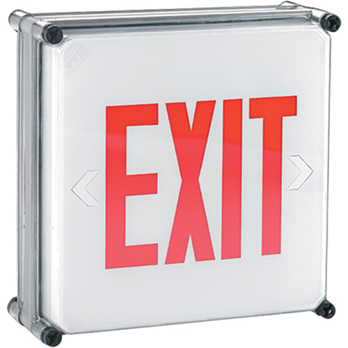 Aqua NEMA 4x Exit Signs, LED, Hardwired, 11-3/4" L x 11-3/4" W, English GTA Hardware Inc