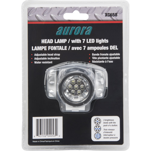 Lampe frontale, DEL, 28 lumens, 20 hres de fonctionnement, piles AAA GTA Hardware Inc