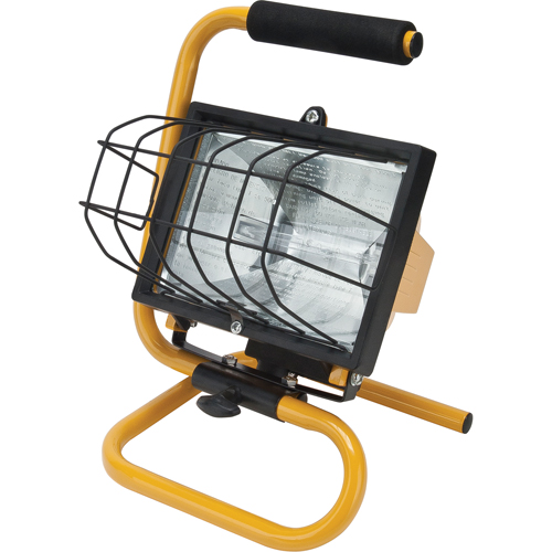 Portable Work Light, Halogen, 500 W, 8000 Lumens, Steel Housing GTA Hardware Inc