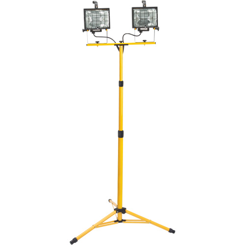 Twin-Head Work Light, Halogen, 500 W, 16000 Lumens, Steel Housing GTA Hardware Inc