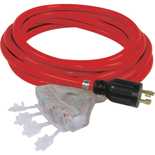 Rallonge pour g&eacute;n&eacute;ratrice &agrave; quatre prises, STW, AWG 10, 20 A, 4 prise(s), 25' GTA Hardware Inc