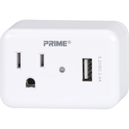 Prime&reg; USB Charger with Surge Protector GTA Hardware Inc