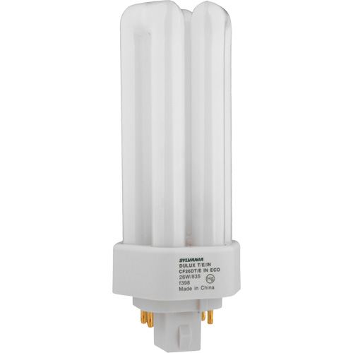 Lampe fluorescente compacte &agrave; tube triple Dulux D/E/IN Amalgam, T (T4), 42 W, 4100 K, Base G24Q-4, 16 000 h GTA Hardware Inc