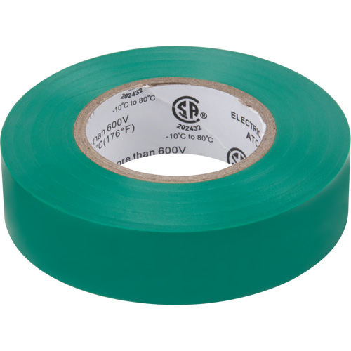 Electrical Tape, 19 mm (3/4") x 18 M (60'), Green, 7 mils GTA Hardware Inc