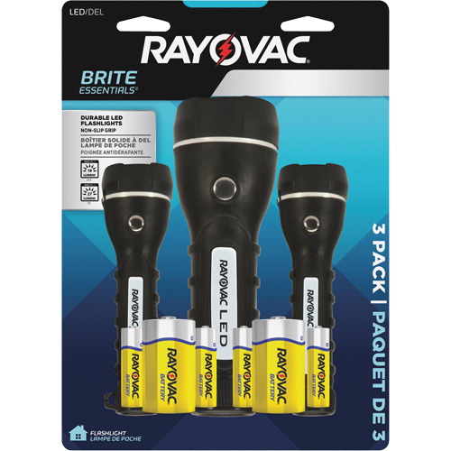 Brite Essentials Flashlight Pack, LED, 40/26 Lumens, D/AA Batteries GTA Hardware Inc