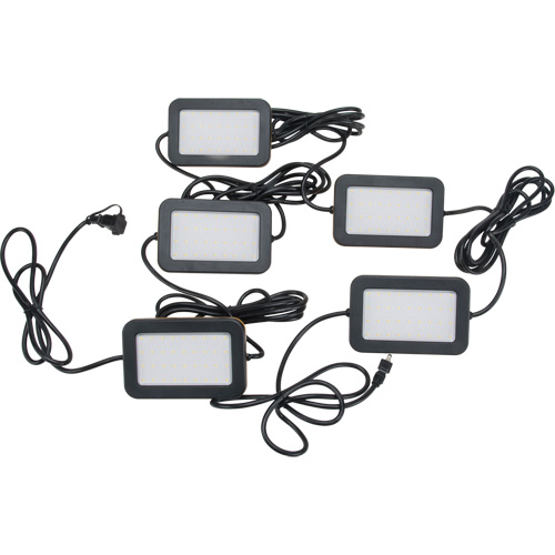 LED String Work Lights, 5 Lights, 50' L, Plastic Housing GTA Hardware Inc