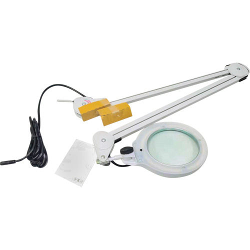 Magnifying Lamp, 3 Diopter, LED Light, 45" Arm, C-Clamp, Grey GTA Hardware Inc