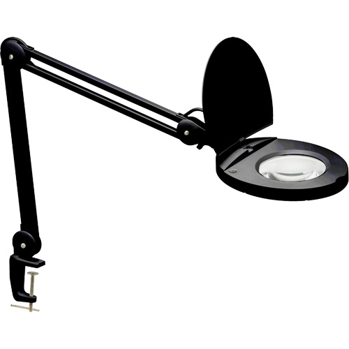 Lampe loupe ajustable, Dioptrie 3, Ampoule DEL, Bras de 47", Pinces serre-joints, Noir GTA Hardware Inc