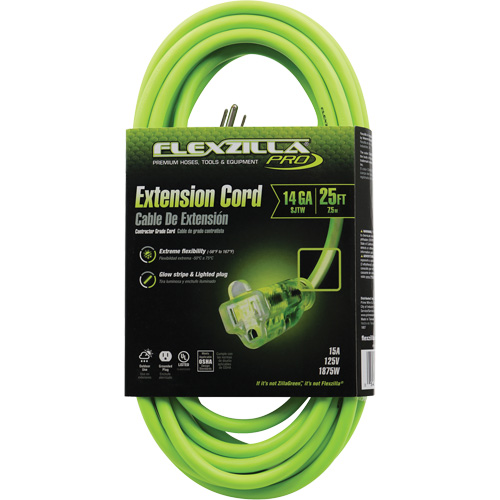 Cordon rallonge industriel Flexzilla Pro, Toutes saisons, SJTW, AWG 14/3, 15 A, 25' GTA Hardware Inc