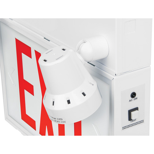 Enseigne de sortie avec &eacute;clairage de s&eacute;curit&eacute;, DEL, &agrave; piles/&agrave; raccordement fixe, 12-1/10" lo x 11" la, Anglais GTA Hardware Inc