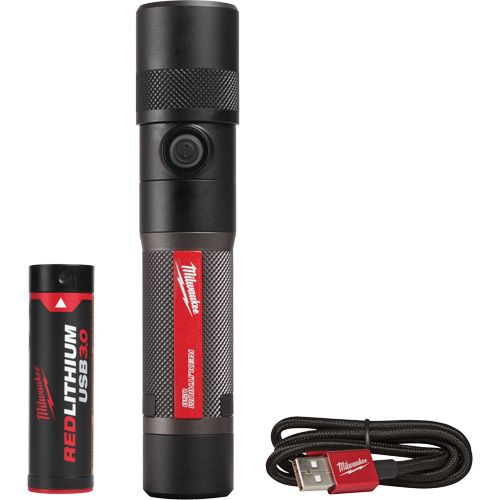 Lampe de poche 1100L &agrave; mise au point par torsion, DEL, 1100 lumens, Piles Rechargeable GTA Hardware Inc