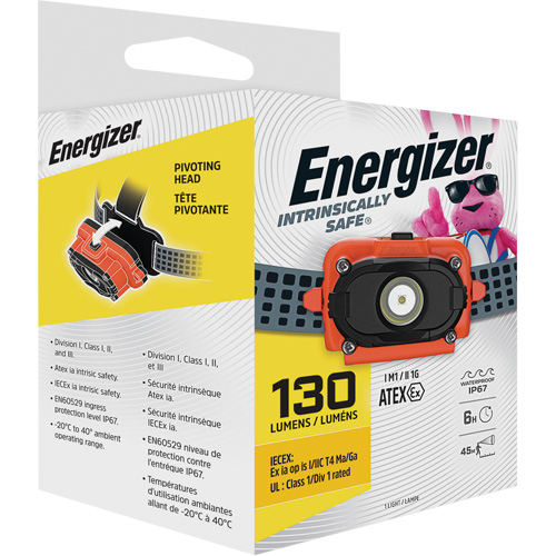 Intrinsically Safe&reg; Headlamp, LED, 130 Lumens, 6 Hrs. Run Time, AAA Batteries GTA Hardware Inc