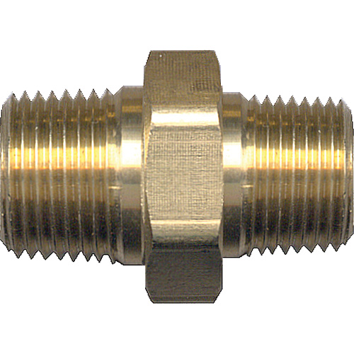 Reducing Hex Nipple, Brass, 1/4" x 1/8", NPT x NPT GTA Hardware Inc