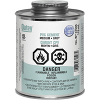 PVC Cement, 0.250 lbs, Brush-Top Can, Grey GTA Hardware Inc