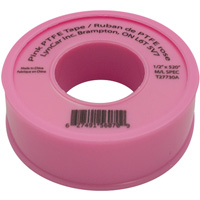 Teflon&reg; Tape, 520" L x 1/2" W, Pink GTA Hardware Inc