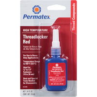 Adh&eacute;sif frein-filet pour temp&eacute;ratures &eacute;lev&eacute;es, Rouge, &eacute;lev&eacute;, 10 ml, Bouteille GTA Hardware Inc