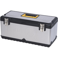 JPSTB-22 Boîte &agrave; outils en acier inoxydable, 11" P x 22-1/2" la x 10-3/4" h, Noir/Gris GTA Hardware Inc