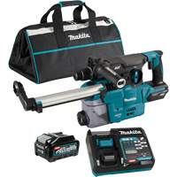 XGT Brushless Cordless SDS-Plus Rotary Hammer with DX10 Dust Extraction Attachment, 40 V, 1-3/16", 3 ft-lbs, 0-840 RPM GTA Hardware Inc