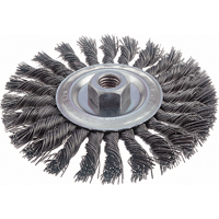 Brosses rotatives &agrave; fils nou&eacute;s - Brosse rotative &agrave; fils nou&eacute;s, fils nou&eacute;s standards, Dia. 6", Fils 0,023", Arbre 5/8"-11, Acier GTA Hardware Inc