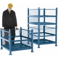 Conteneurs en m&eacute;tal grillag&eacute;, 2 panneaux repliables, Capacit&eacute; 2500 lb, 34,5" la x 40,5" p x 32,25" h GTA Hardware Inc