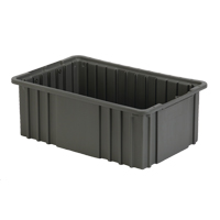 Contenant Divider Box, Poly&eacute;thyl&egrave;ne, 15,5" la x 9,9" p x 6" h, Gris GTA Hardware Inc